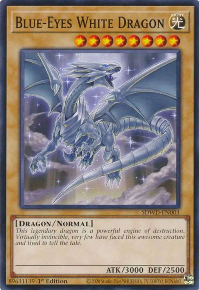 YuGiOh Trading Card Game Blue-Eyes White Destiny Structure Deck Single Card  Common Short Print Blue-Eyes White Dragon SDWD-EN003 - ToyWiz