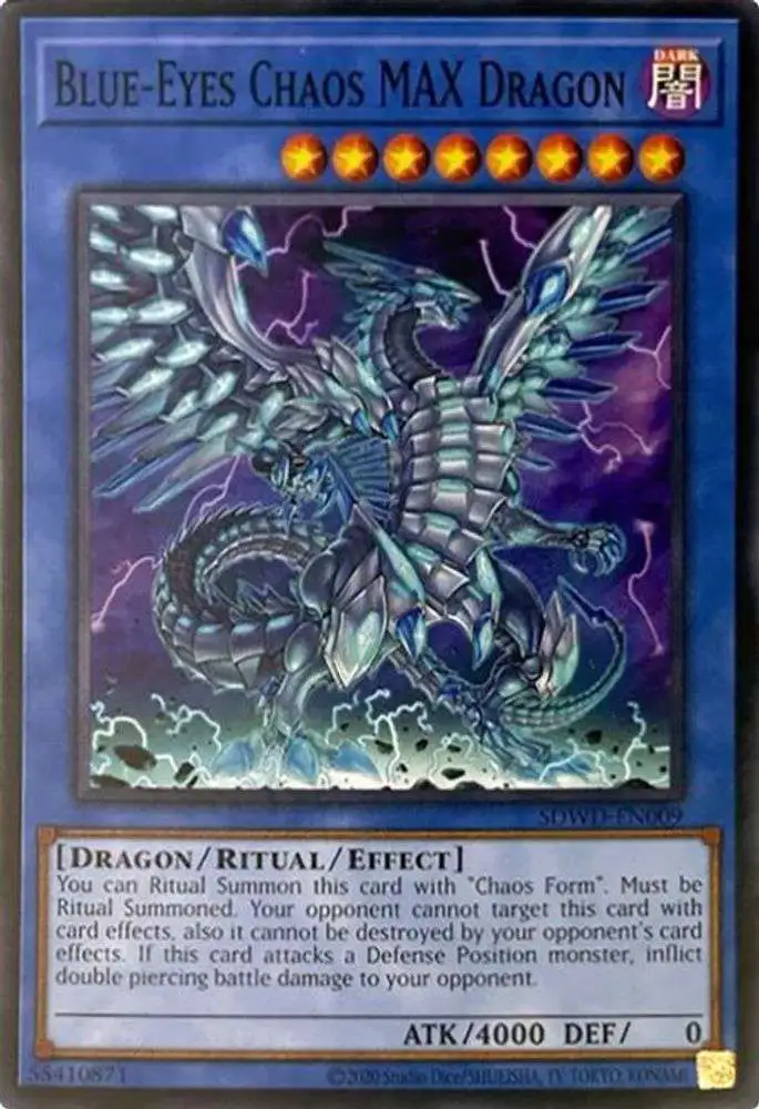 YuGiOh Trading Card Game Blue-Eyes White Destiny Structure Deck Common Blue-Eyes Chaos MAX Dragon SDWD-EN009 [Unlimited Misprint]