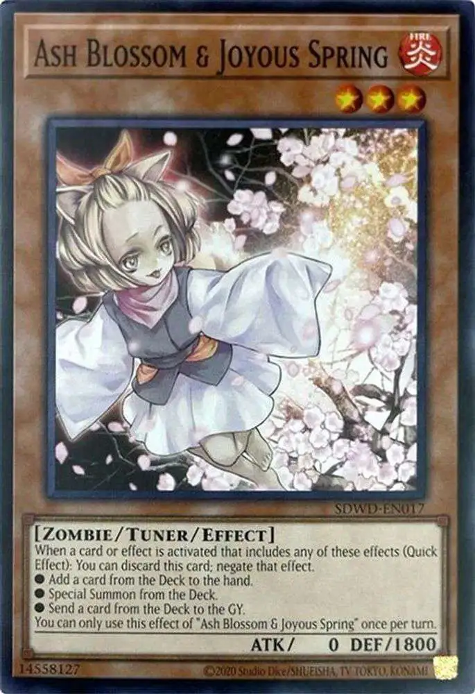 YuGiOh Trading Card Game Blue-Eyes White Destiny Structure Deck Common / Short Print Ash Blossom & Joyous Spring SDWD-EN017 [Unlimited Misprint]
