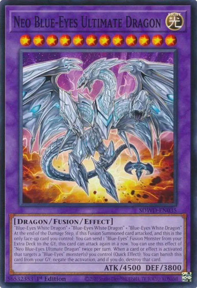 YuGiOh Trading Card Game Blue-Eyes White Destiny Structure Deck Single Card  Common Short Print Neo Blue-Eyes Ultimate Dragon SDWD-EN035 - ToyWiz