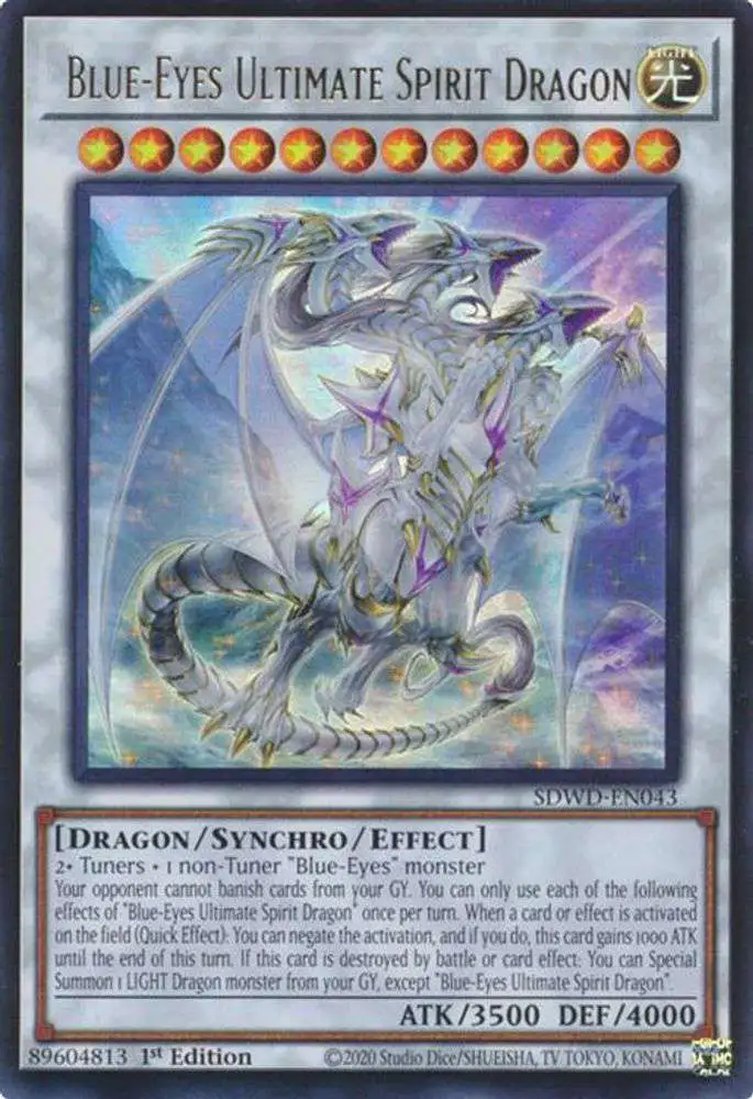 YuGiOh Trading Card Game Blue-Eyes White Destiny Structure Deck Ultra Rare Blue-Eyes Ultimate Spirit Dragon SDWD-EN043