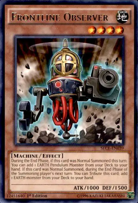YuGiOh Secrets of Eternity Rare Frontline Observer SECE-EN039