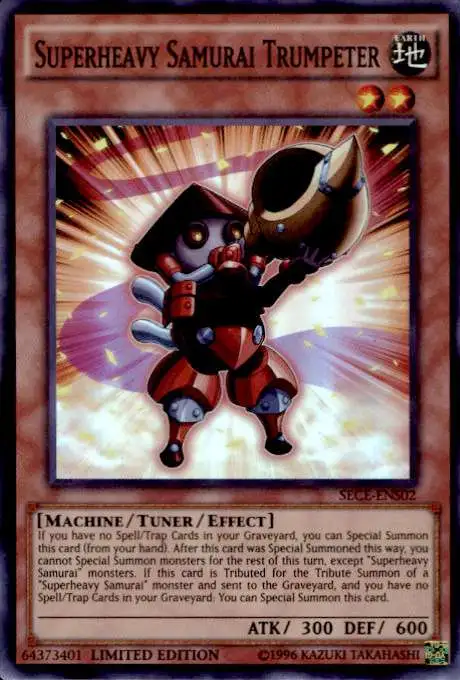 YuGiOh Secrets of Eternity Super Edition Super Rare Superheavy Samurai Trumpeter SECE-ENS02