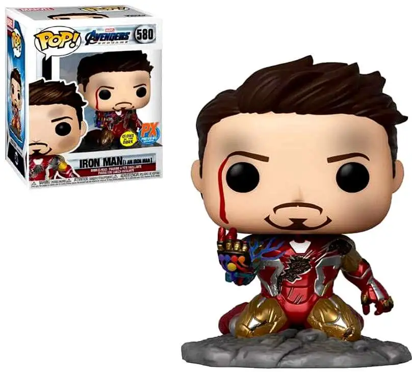 Funko Marvel Avengers Endgame POP Marvel Iron Man Exclusive Vinyl Bobble Head 580 I am Iron Man Glow in the Dark ToyWiz