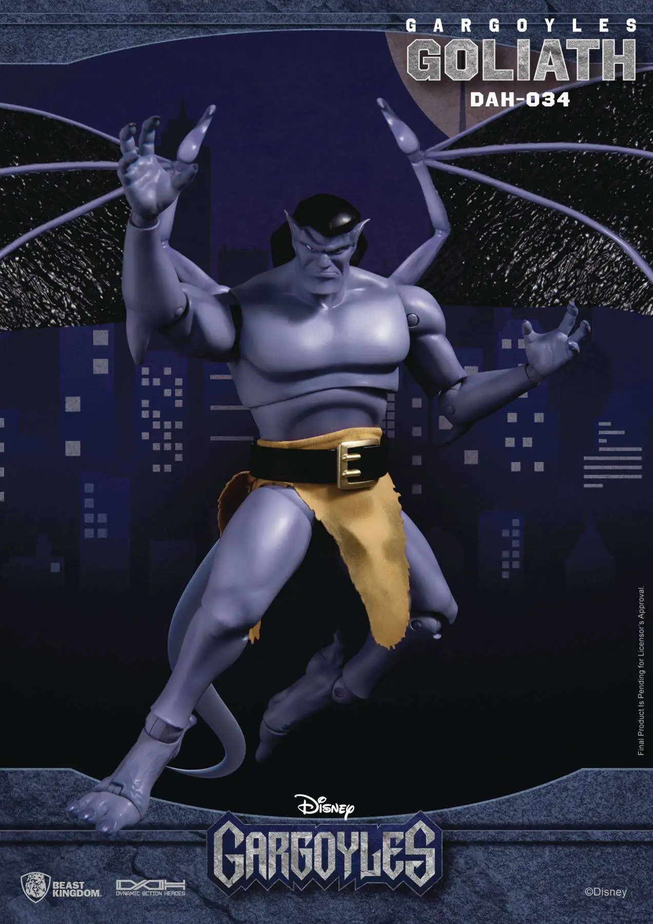 Disney Gargoyles Dynamic 8-ction Heroes Goliath Action Figure DAH-034 [LED Light-Up Eyes, Damaged Package]