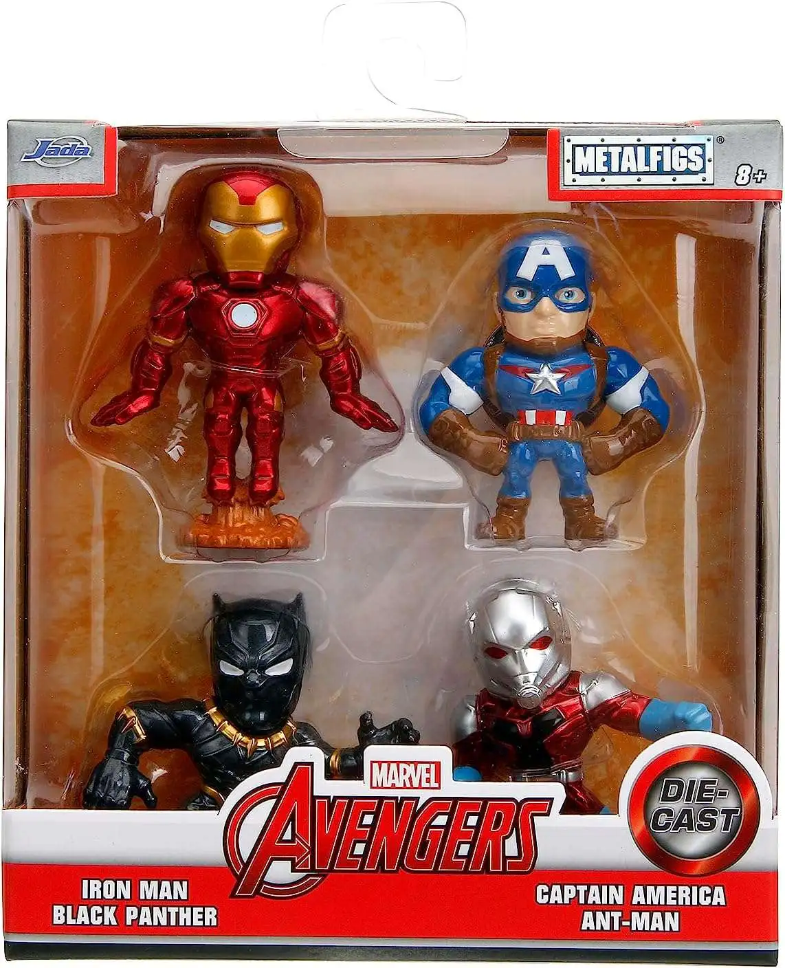 Avengers Metalfigs Die Cast Iron Man, Captain America, Black Panther & Antman 2.5-Inch Die Cast Figure 4-Pack