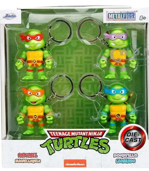 Teenage Mutant Ninja Turtles Metalfigs Die Cast Michelangelo, Leonardo, Donatello & Raphael 2.5-Inch Die Cast Keychain 4-Pack