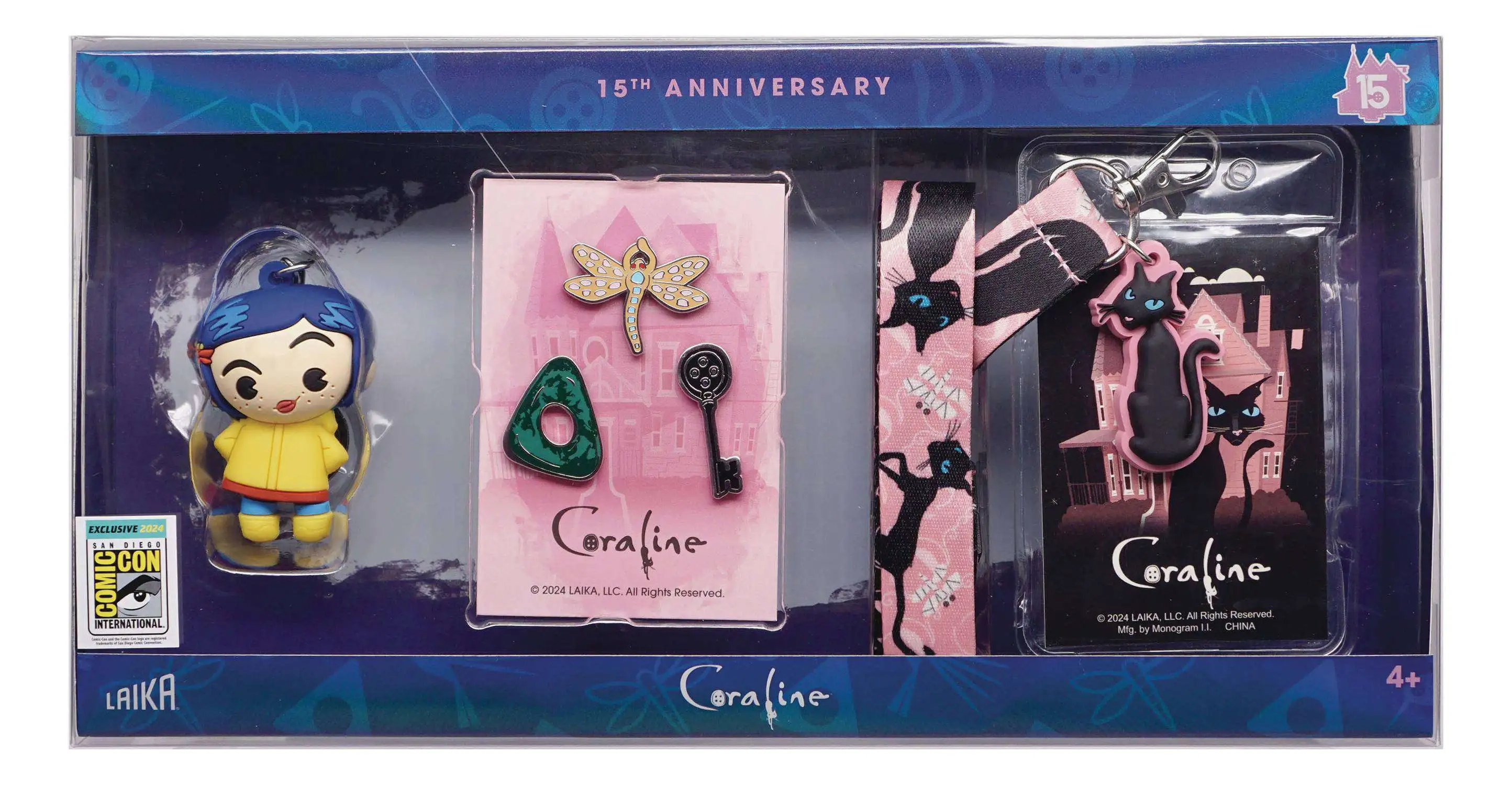 Coraline 3D Figural Foam Bag Clip 15th Anniversary Deluxe Gift Set