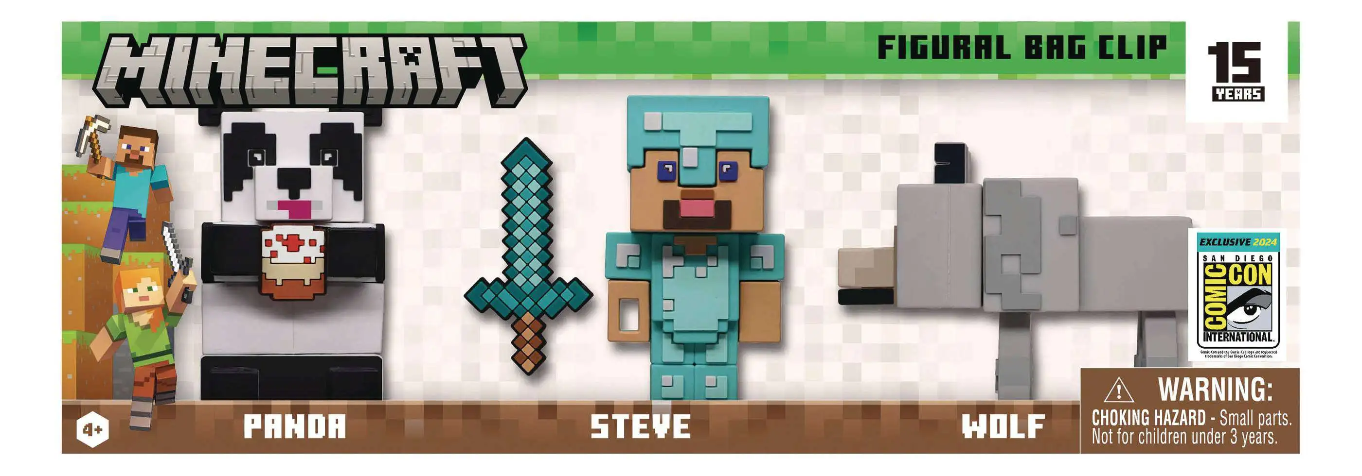 Minecraft 3D Figural Foam Clip Minecraft 3 Figure Gift Set