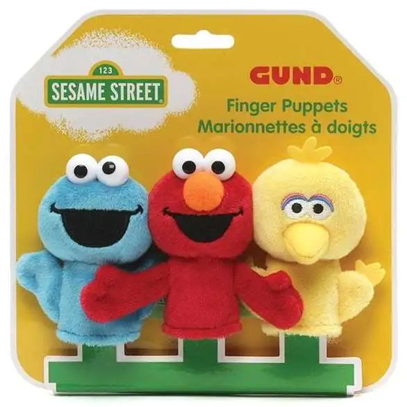 Sesame Street Elmo, Big Bird, and Cookie Monster Finger Puppet Set