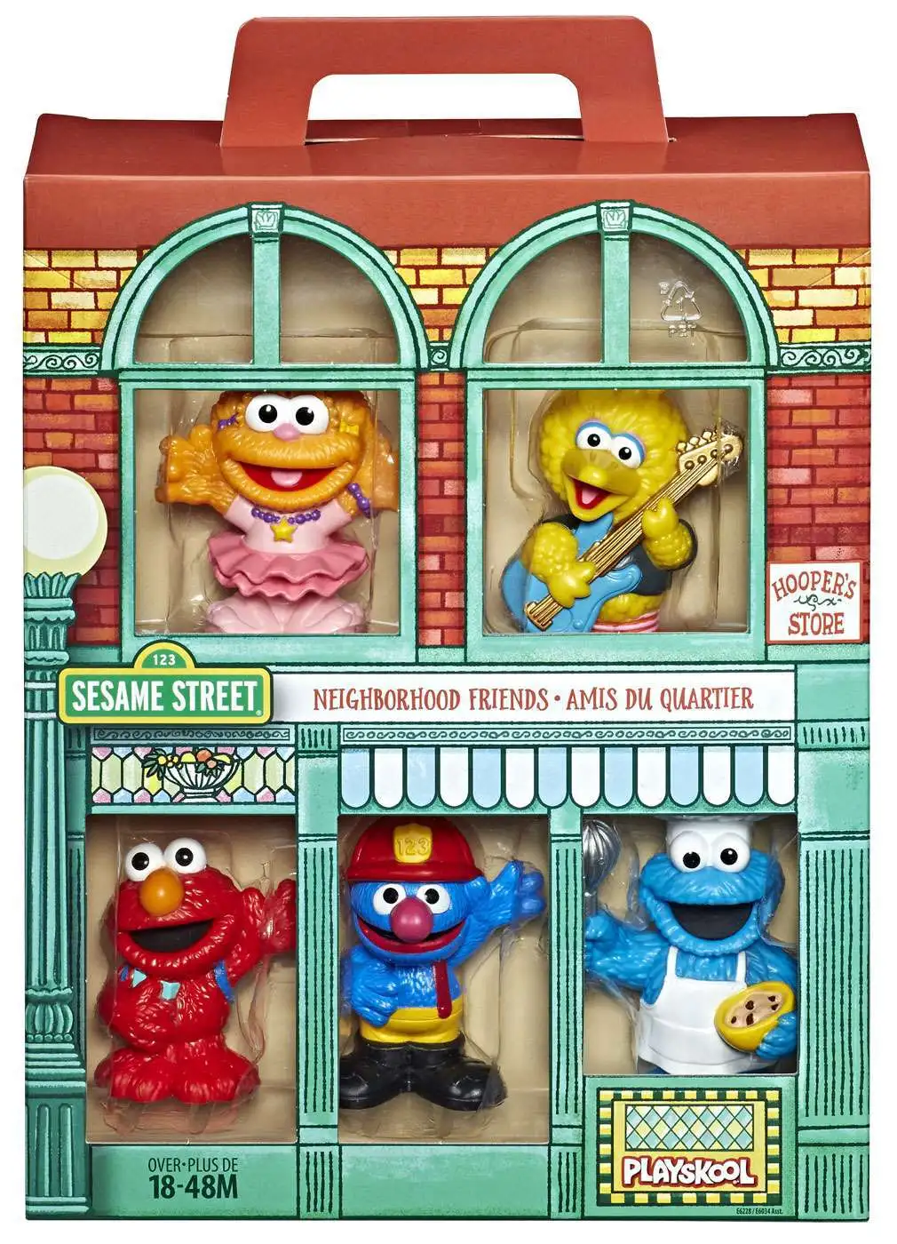 Sesame Street Neighborhood Friends Big Bird, Elmo, Grover, Cookie Monster & Zoe 3-Inch Figure 5-Pack [Damaged Package]