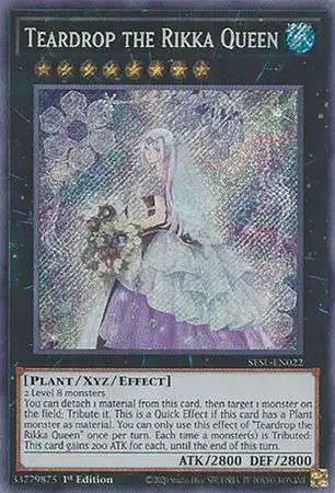 YuGiOh Secret Slayers Secret Rare Teardrop the Rikka Queen SESL-EN022