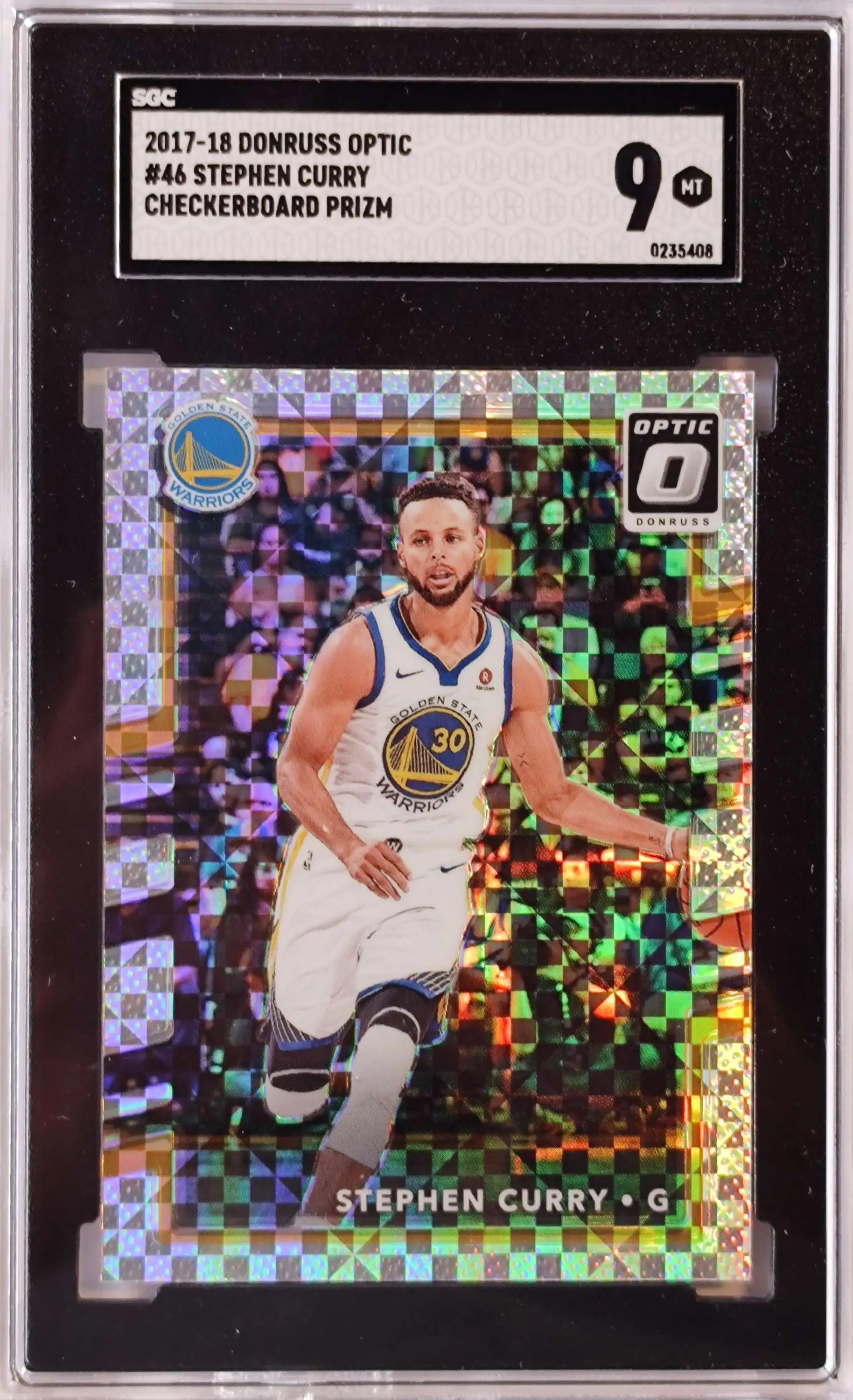 NBA Golden State Warriors 2017-18 Donruss Optic SGC 9 Stephen Curry #46 [Checkerboard Prizm]