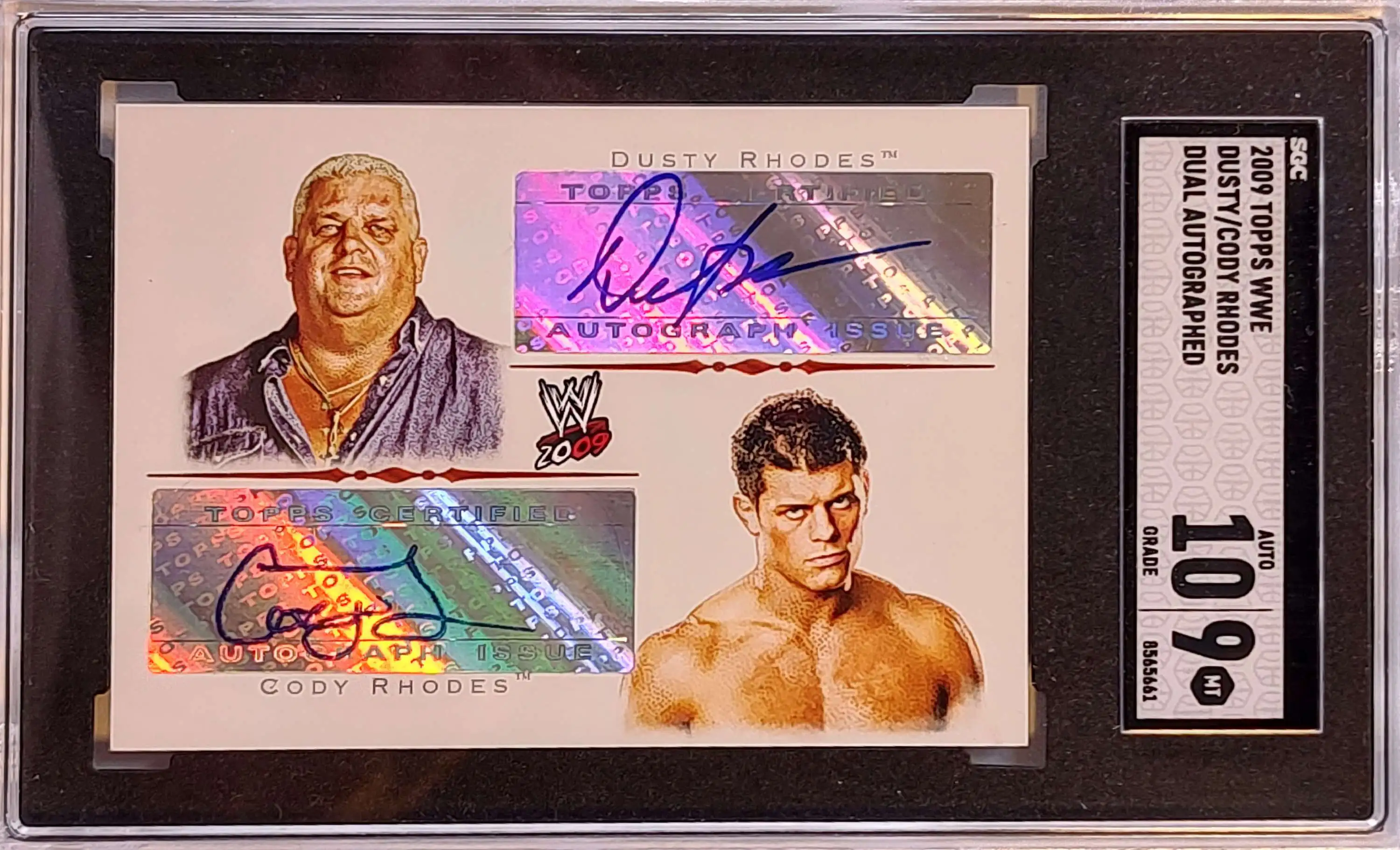 WWE 2009 Single Card Dusty Cody Rhodes Dual Autographed SGC 9 - ToyWiz