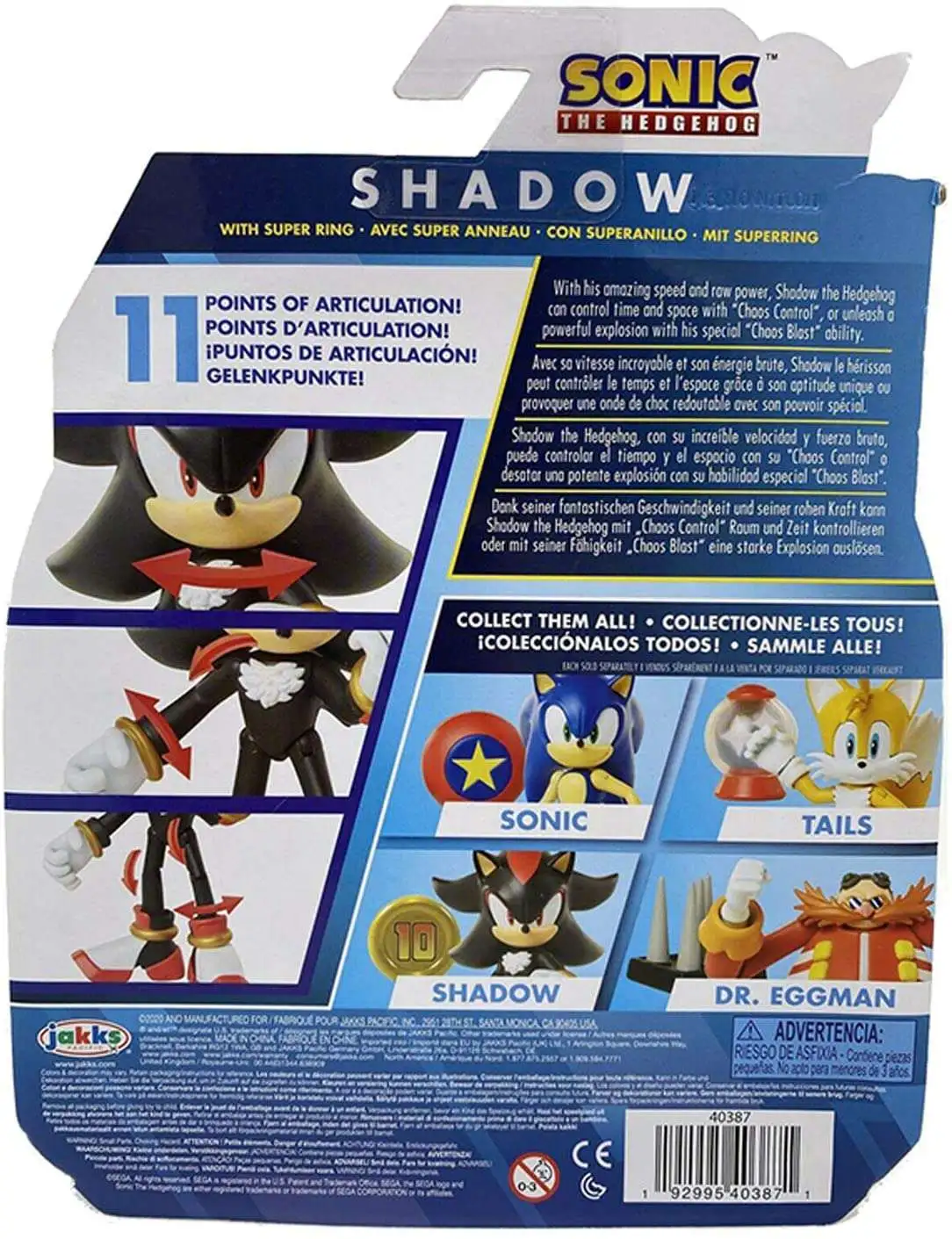 Sonic The Hedgehog 2020 Series 1 Shadow 4 Action Figure Damaged