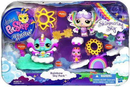 Littlest Pet Shop Fairies Rainbow Sky Park Figure Set #2720, 2721, 2722, 2723