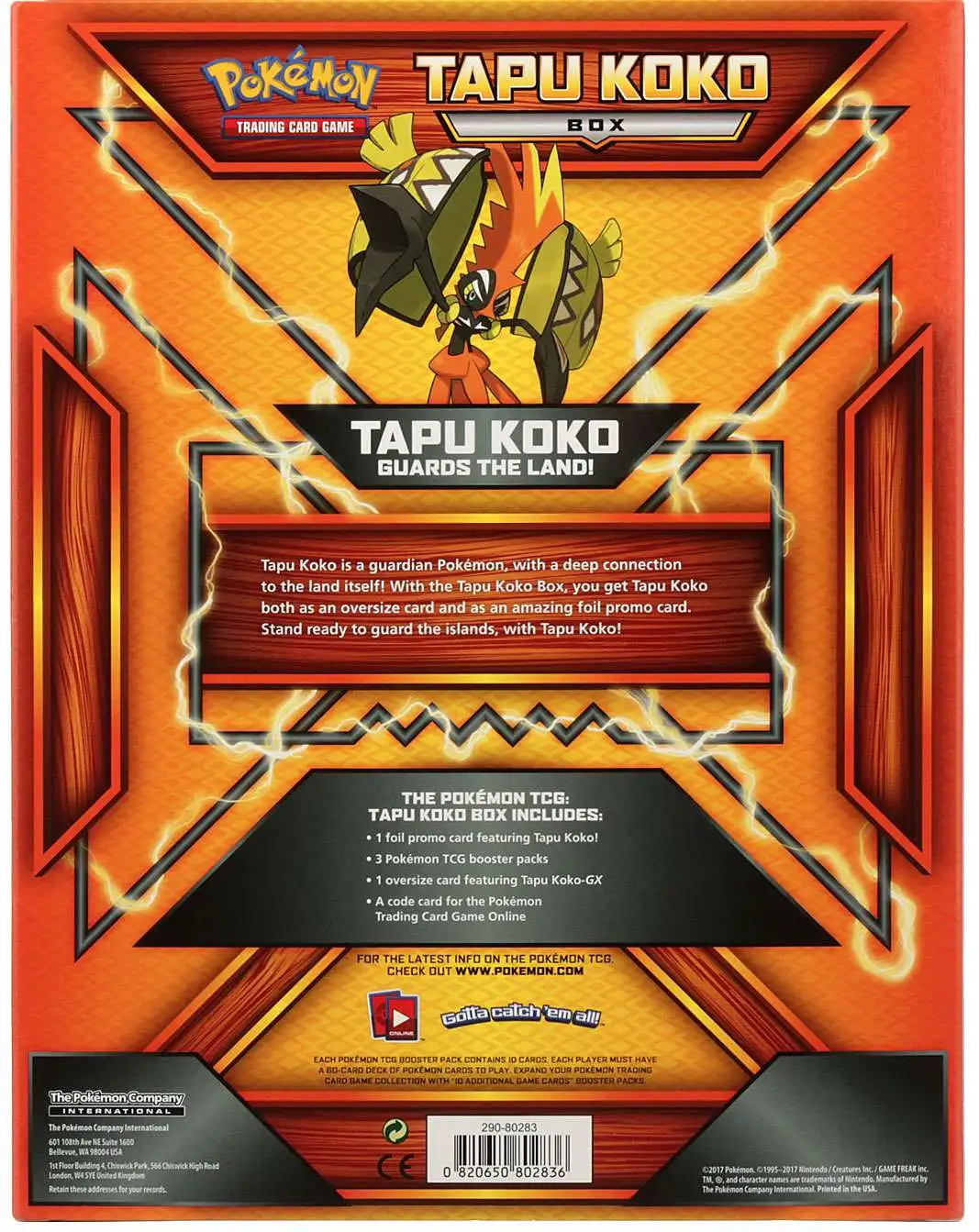 Pokemon Trading Card Game Tapu Koko Box 3 Booster Packs, Promo Card  Oversize Card Pokemon USA - ToyWiz