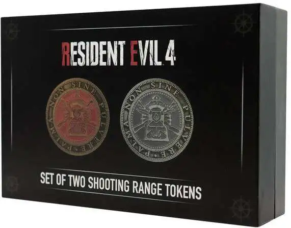 Resident Evil 4 Shooting Gallery Tokens Set of 2 Metal Collectible Coin