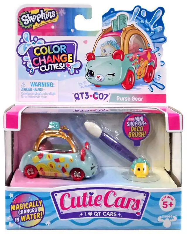 Shopkins Cutie Cars Color Change Cuties! Purse Gear Figure Pack QT3-C07