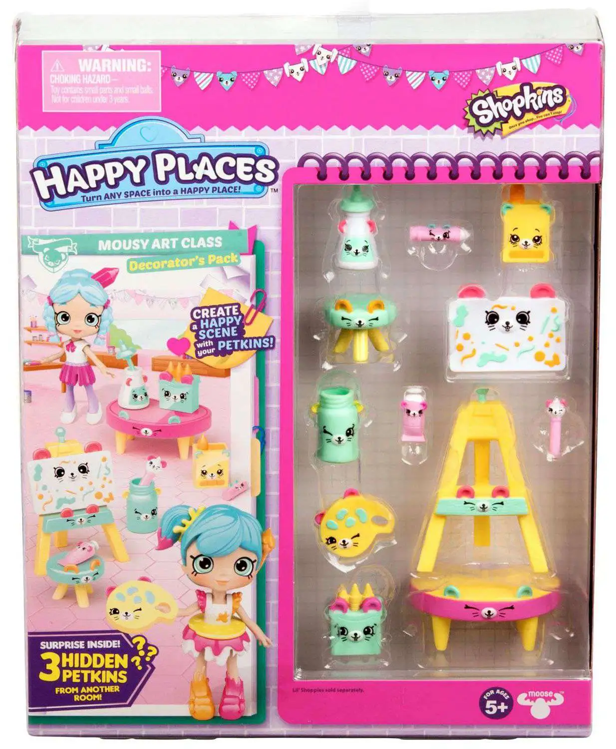 Happy Places Shopkins Season 3-Mousy Art clase decorador Pack Nuevo 