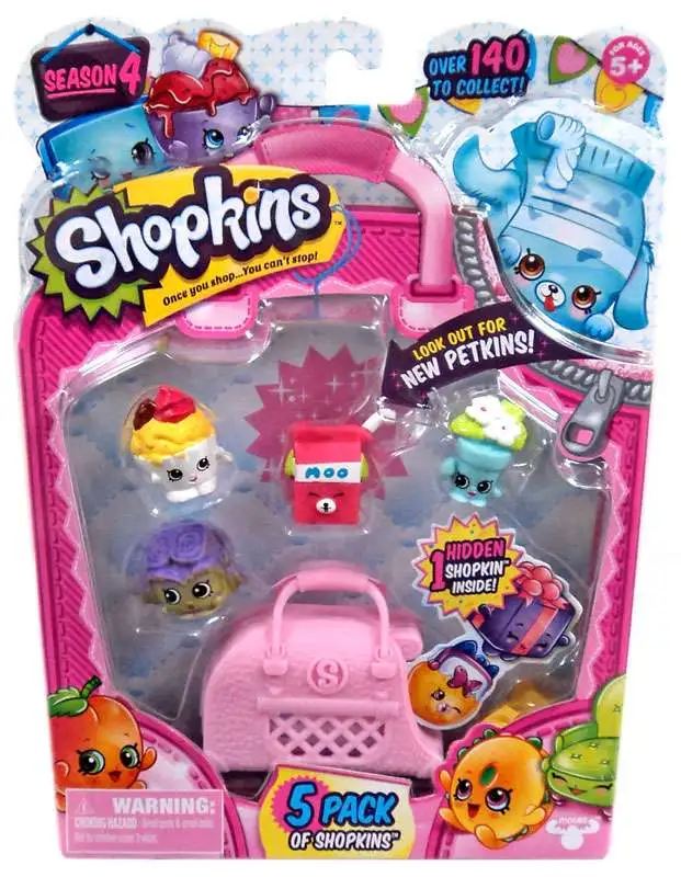 SHOPKINS SEASON 4 Ready to send PK F NEW 5 PACK with NEW SHOPKINS PETKINS 