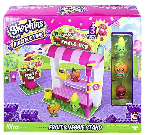 Bevæger sig faktureres Bedre Shopkins Kinstructions Fruit Veggie Stand Building Set Bridge Direct -  ToyWiz