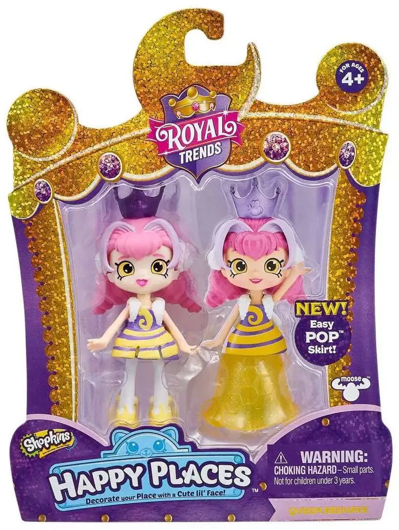 Shopkins Happy Places Royal Trends QUEEN BEEHAVE Doll & Pop Skirt Brand New