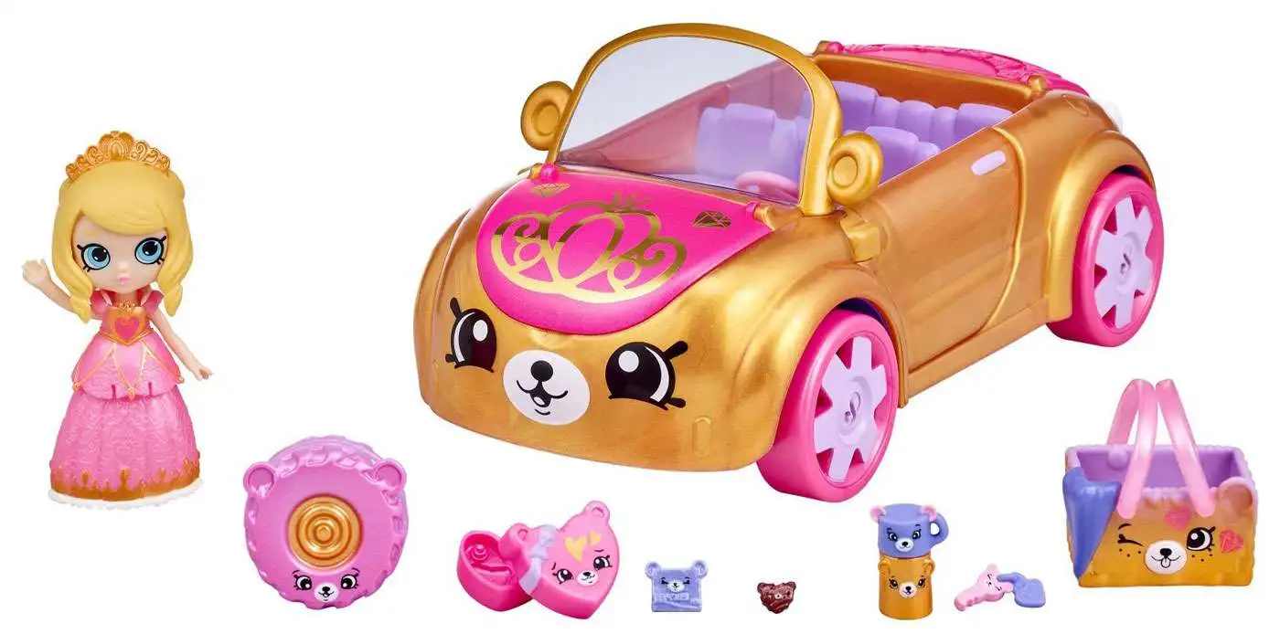 Cutie Cars Picnic with Shoppies Doll Shopkins Happy Places Petkins Car +  Surprise Blind Bags 