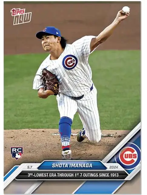 MLB Chicago Cubs 2024 NOW Baseball Shota Imanaga #165 [Rookie, 3rd Lowest ERA Through 1st 7 Outings Since 1913]