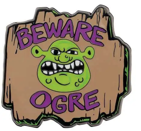 Shrek 'Beware Ogre' Metal Badge Pin