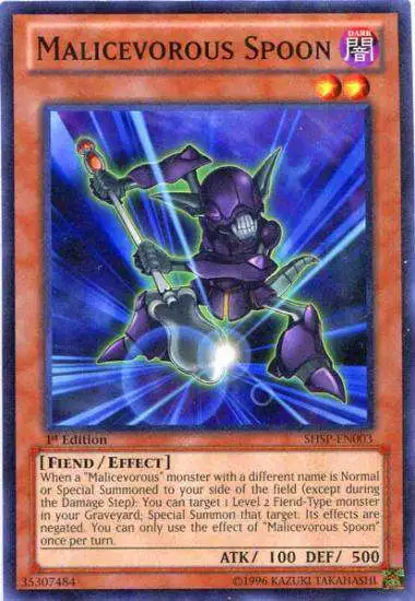 YuGiOh Trading Card Game Shadow Specters Common Malicevorous Spoon SHSP-EN003