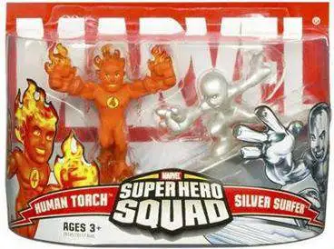 Marvel Super Hero Squad Series 3 Human Torch & Silver Surfer 3-Inch Mini Figure 2-Pack