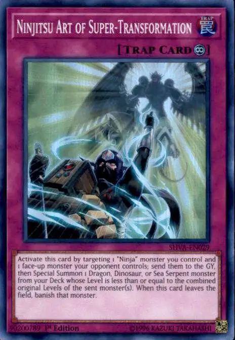 YuGiOh Shadows over Valhalla Super Rare Ninjitsu Art of Super-Transformation SHVA-EN029