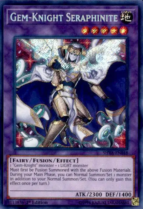 YuGiOh Shadows over Valhalla Secret Rare Gem-Knight Seraphinite SHVA-EN048