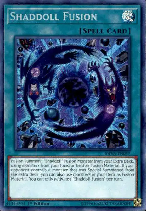 YuGiOh Shadows over Valhalla Secret Rare Shaddoll Fusion SHVA-EN057