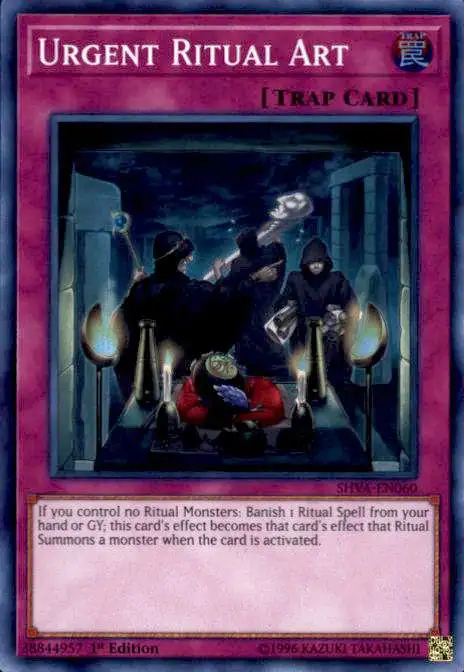 YuGiOh Shadows over Valhalla Super Rare Urgent Ritual Art SHVA-EN060
