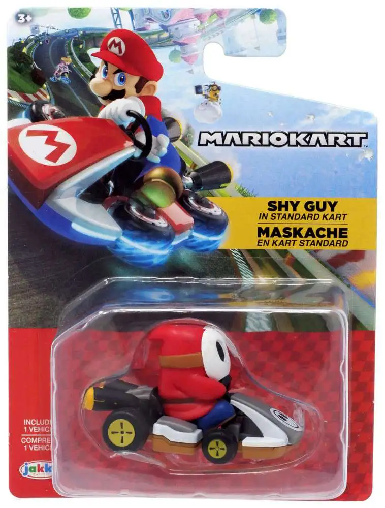 World of Nintendo Mario Kart Tape Racer Shy Guy Figure [in Standard Kart, Damaged Package]
