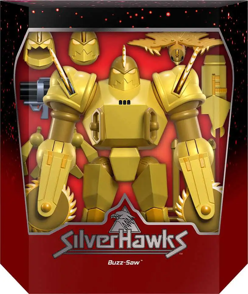 SUPER7 SilverHawks Buzz-Saw Action Figure 20,3 Cm - Edizione Da Collezione ULTIMATES! Con Accessori