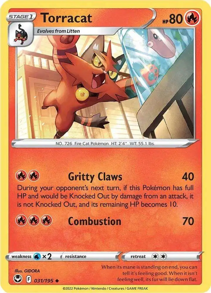 Pokemon Trading Card Game Sword Shield Silver Tempest Single Card Uncommon  Torracat 31 - ToyWiz