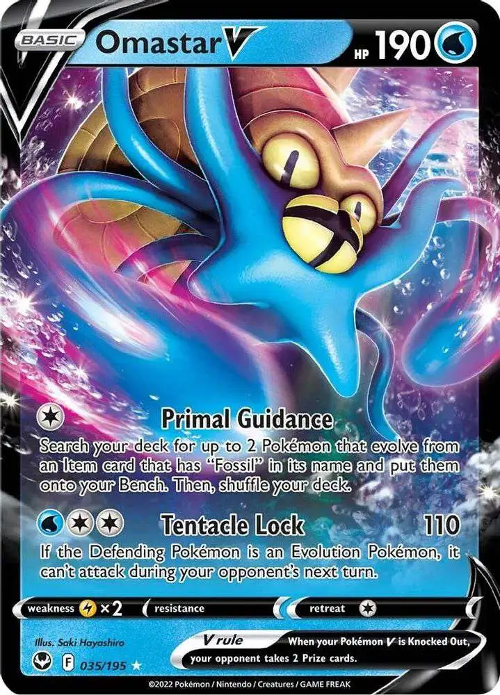 Pokemon Trading Card Game Sword & Shield Silver Tempest Ultra Rare Omastar V #35