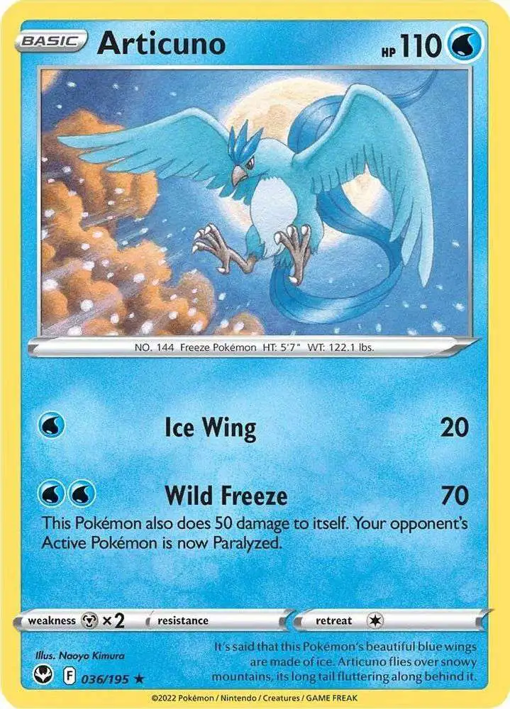 Pokemon Trading Card Game Sword & Shield Silver Tempest Holo Rare Articuno  #36