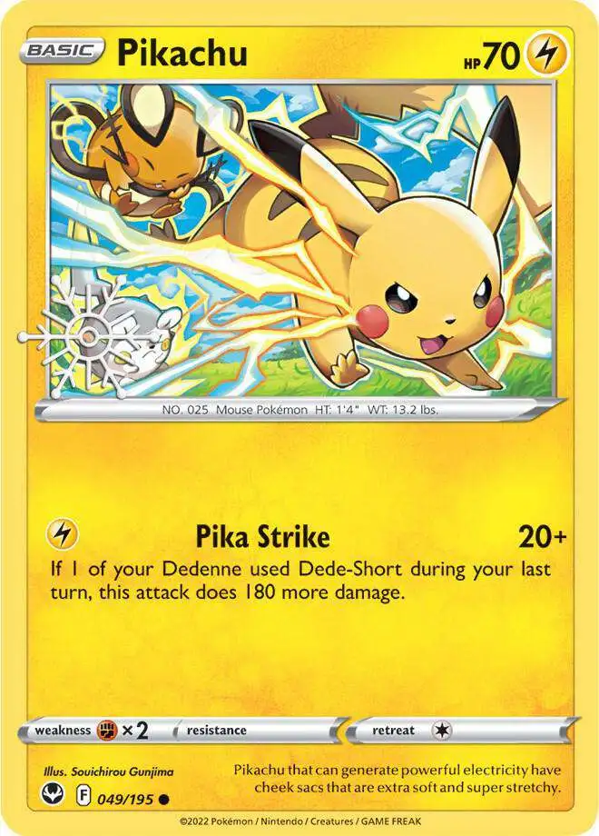 Pokemon Trading Card Game Sword & Shield Silver Tempest Common Pikachu #49 [Holiday Calendar]