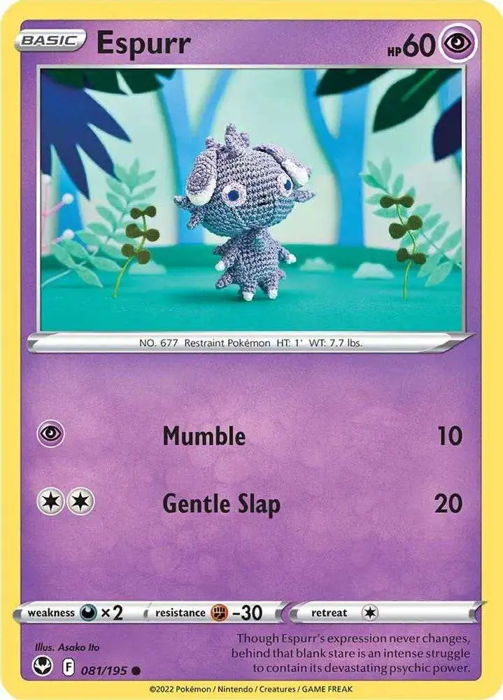 Pokemon Trading Card Game Sword & Shield Silver Tempest Common Espurr #81