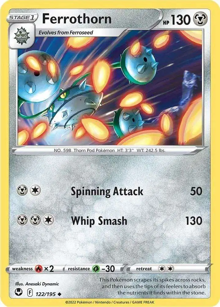 Pokemon Trading Card Game Sword & Shield Silver Tempest Uncommon Ferrothorn #122