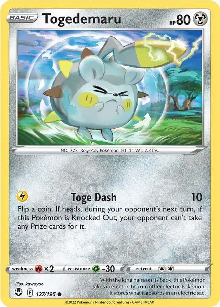 Pokemon Trading Card Game Sword & Shield Silver Tempest Common Togedemaru #127