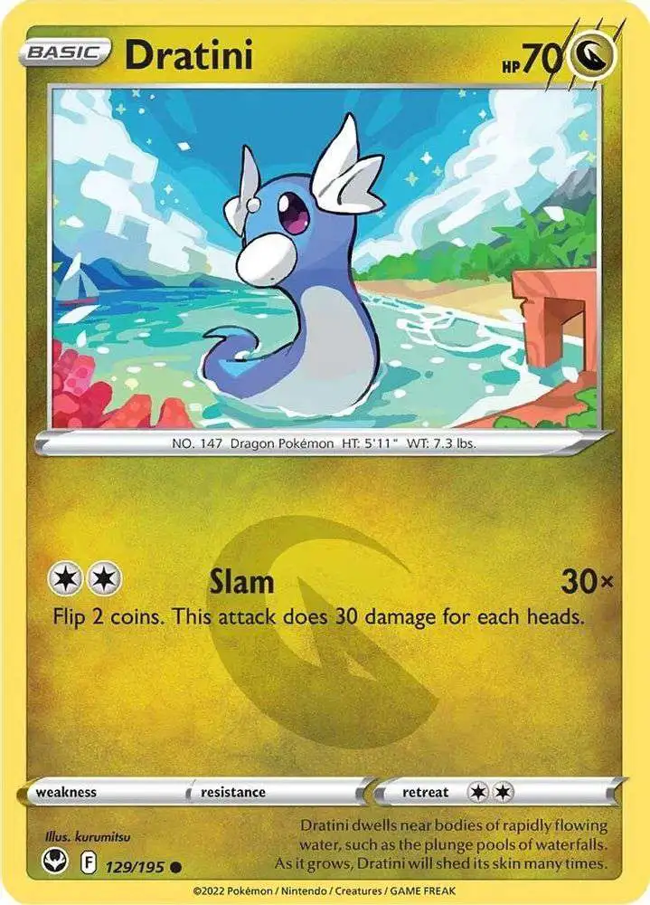 Pokemon Trading Card Game Sword & Shield Silver Tempest Common Dratini #129