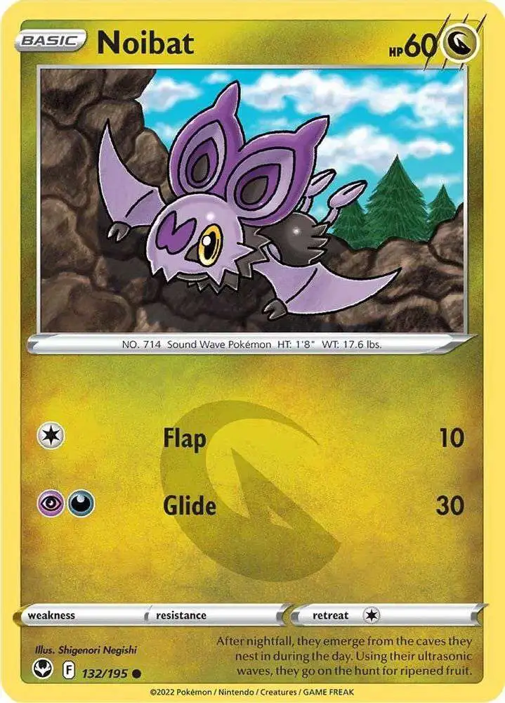 Pokemon Trading Card Game Sword & Shield Silver Tempest Common Noibat #132