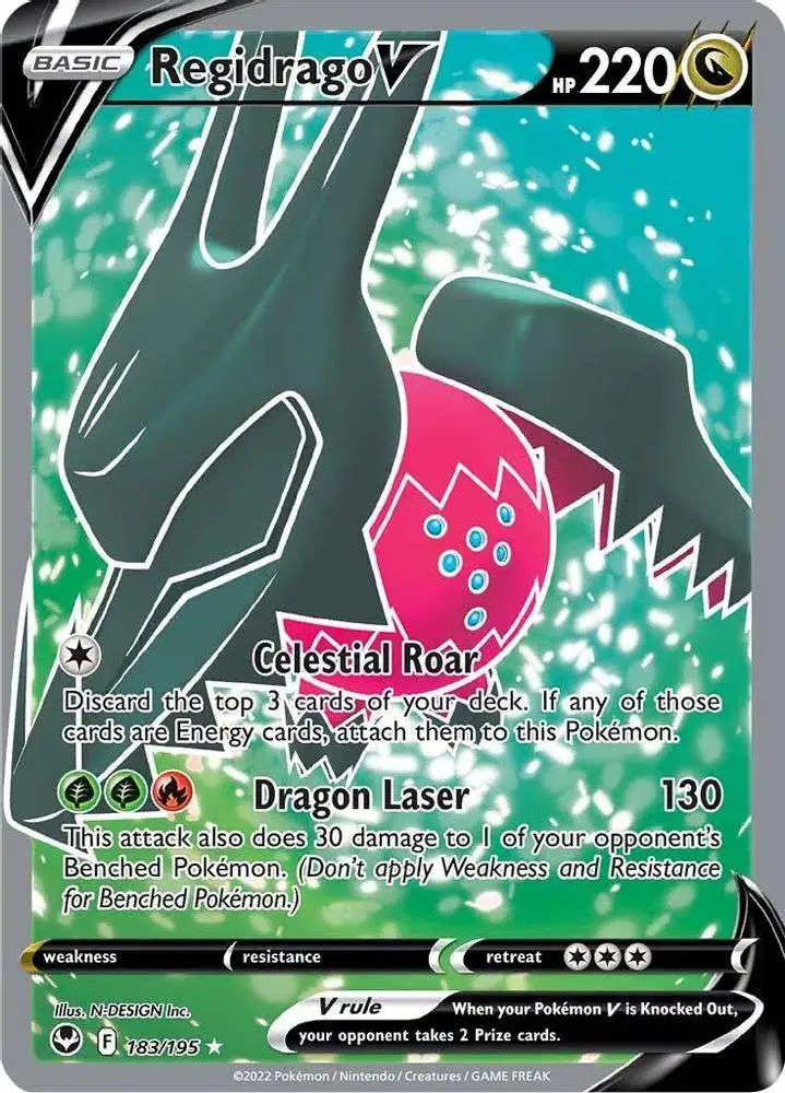 Pokemon Trading Card Game Sword & Shield Silver Tempest Ultra Rare Regidrago V #183 [Full Art]