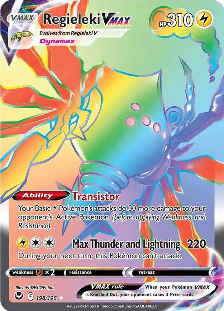 Pokemon Trading Card Game Sword Shield Silver Tempest Single Card Secret  Rare Regieleki VMAX 198 Secret - ToyWiz