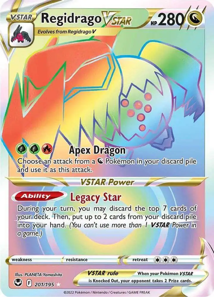 Pokemon Trading Card Game Sword & Shield Silver Tempest Secret Rare  Regidrago VSTAR #201 [Secret]